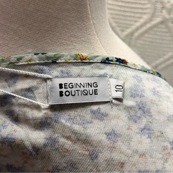 NWT BEGINNING BOUTIQUE | Green Floral "The Last Time Halter" Wrap Dress - Picture 6 of 11